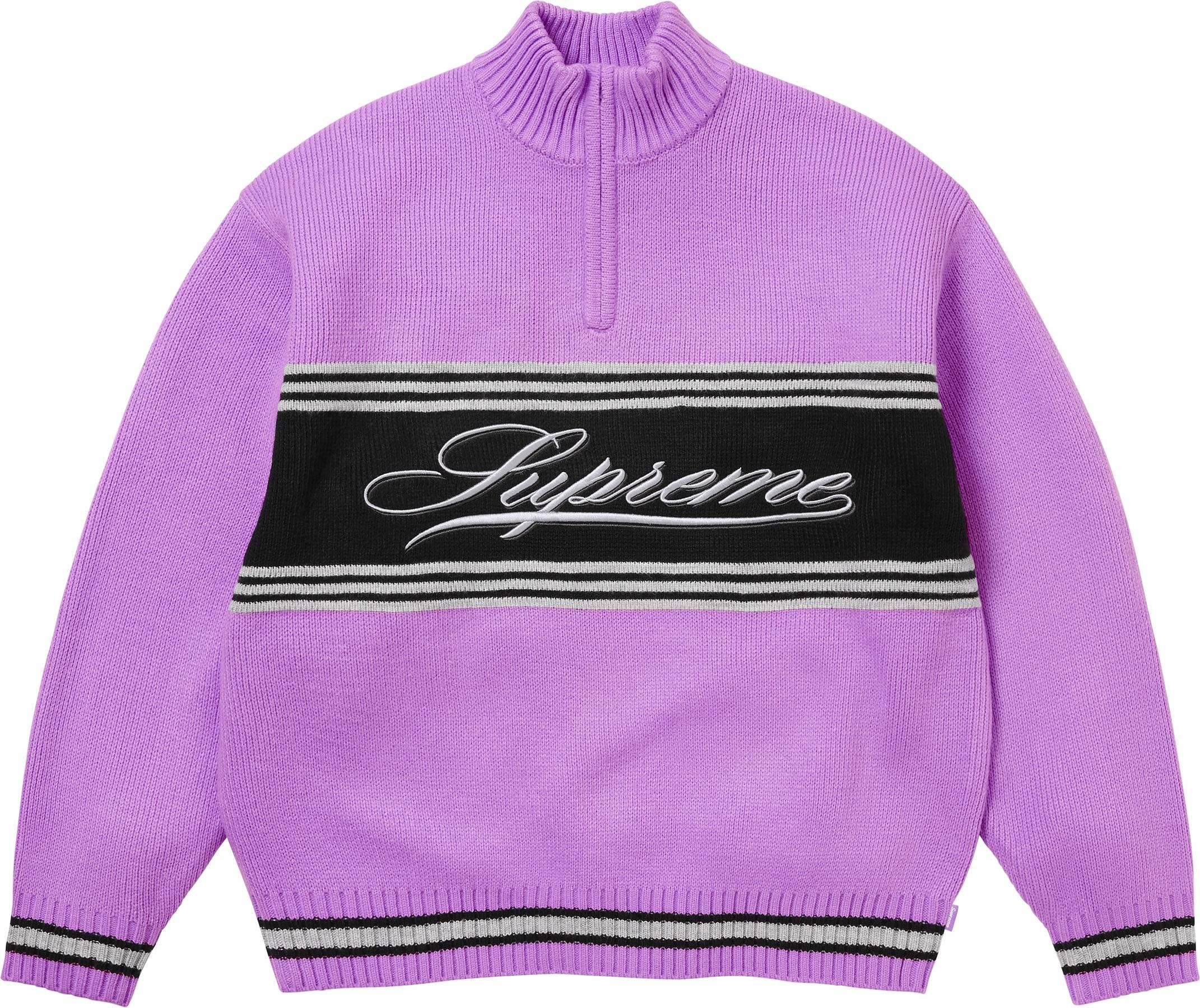 Script Stripe Half Zip Sweater view 9